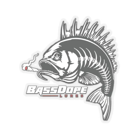 Bassdope Fish Kiss-Cut Stickers - 2’’ × 2’’ / Transparent - Paper products