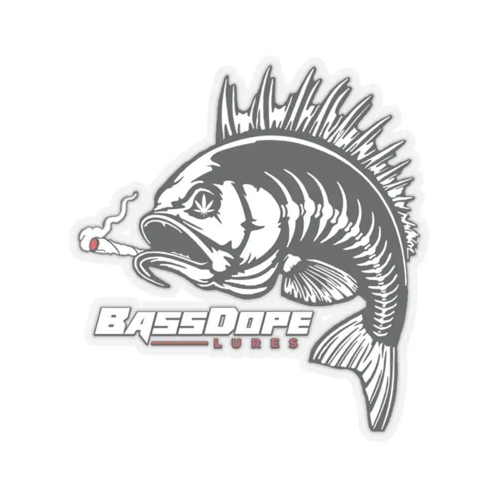 Bassdope Fish Kiss-Cut Stickers - 4’’ × 4’’ / Transparent - Paper products