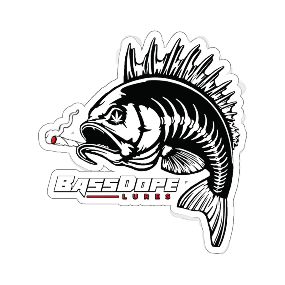 Bassdope Fish Kiss-Cut Stickers - 4’’ × 4’’ / White - Paper products