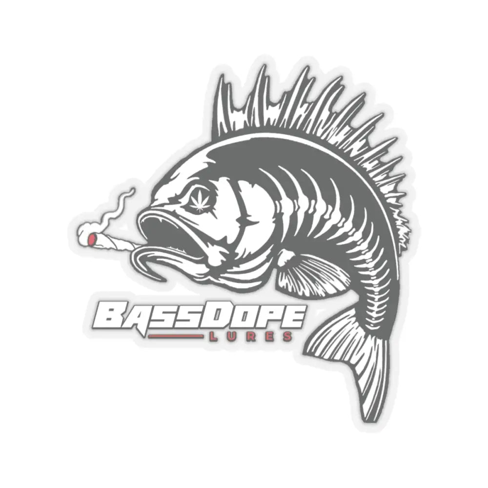 Bassdope Fish Kiss-Cut Stickers - 6’’ × 6’’ / Transparent - Paper products