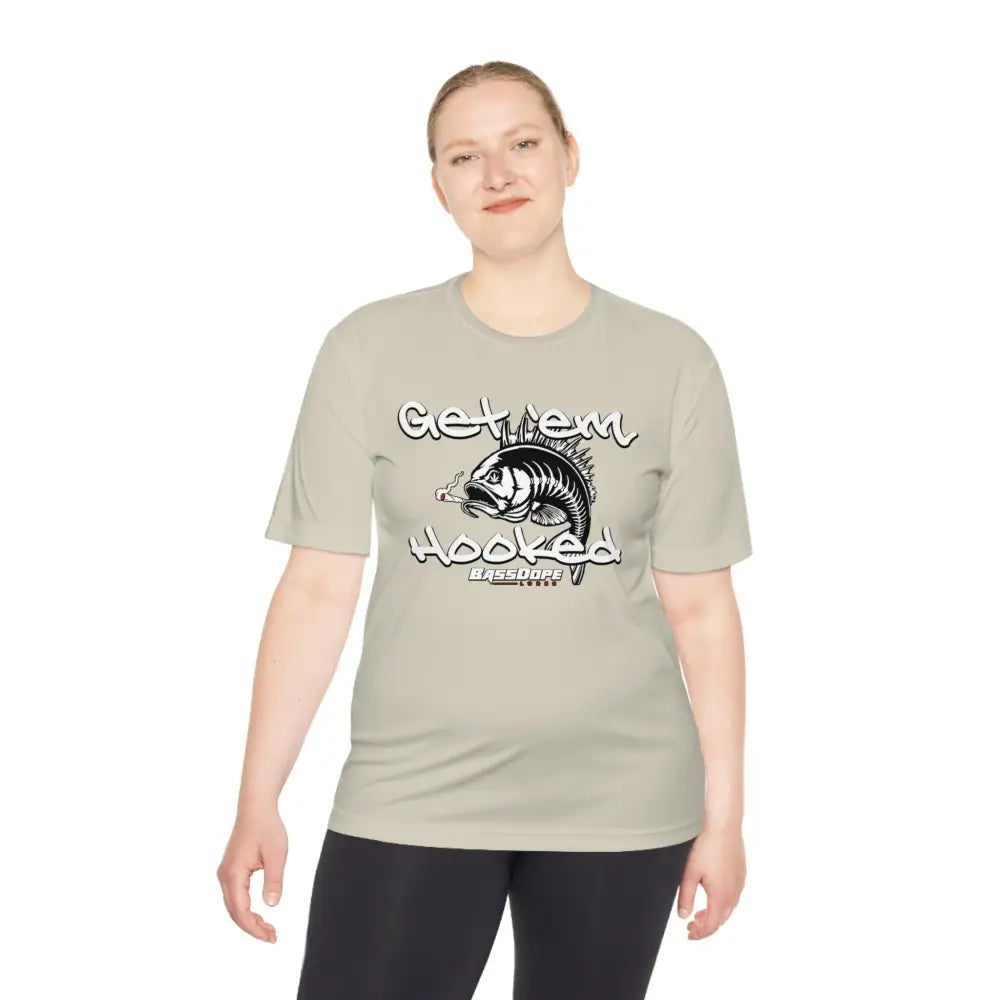 Bassdope Get ’em Hooked Unisex Moisture Wicking Tee - T-Shirt