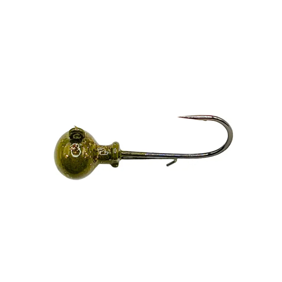Drag Weed Football Ned Jig (3pk) - Ditchweed / 1/4oz / 1/0 - fishing lures