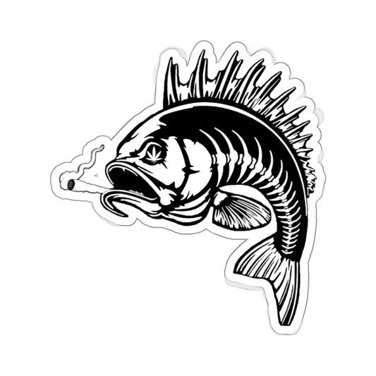 Bassdope Fish Kiss-Cut Stickers - 6’’ × 6’’ / White - Paper products