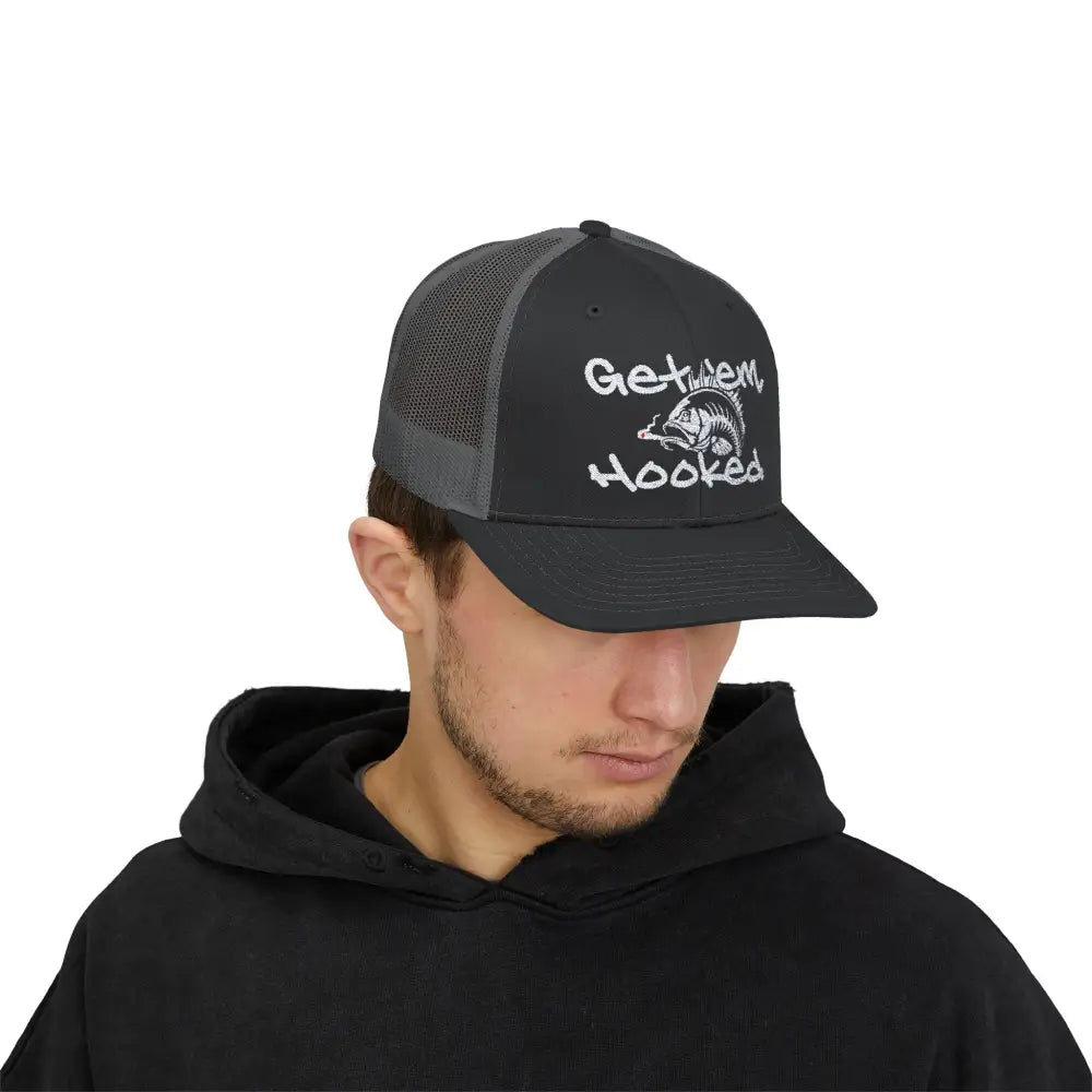 Bassdope Get ’em Hooked Snapback Trucker Cap - Hats