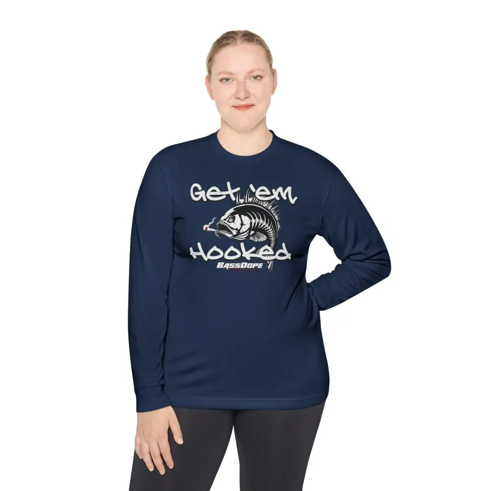 Bassdope Get ’em Hooked Unisex Lightweight Long Sleeve Tee - Long-sleeve