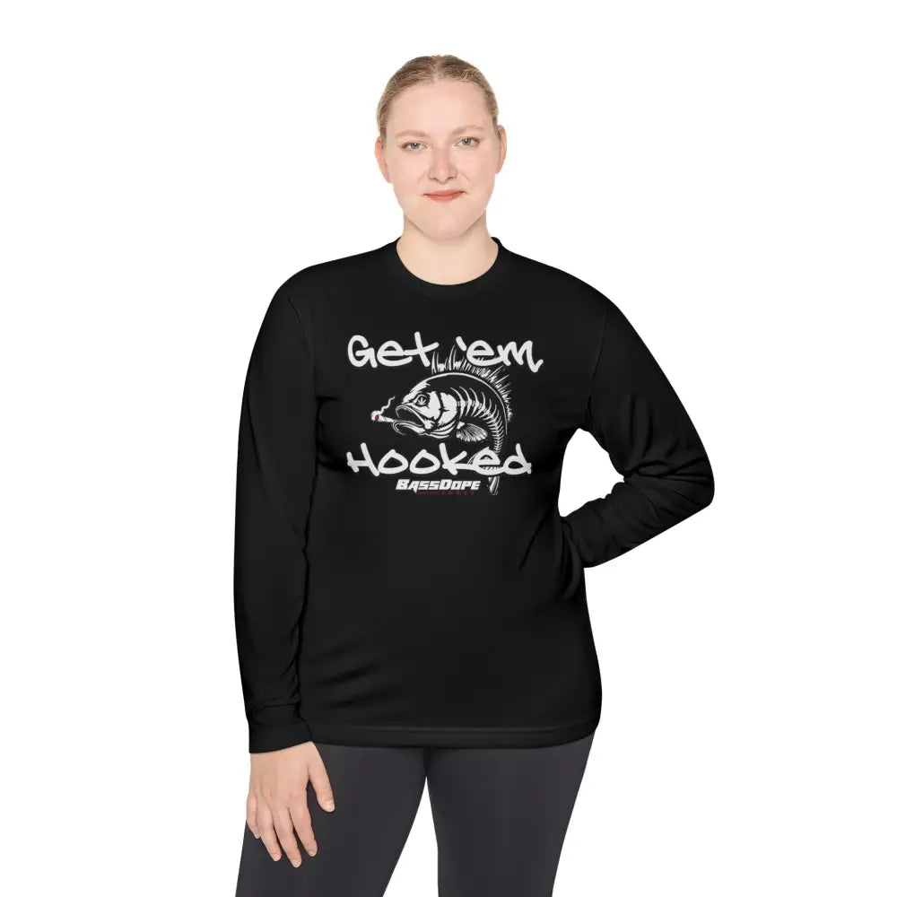 Bassdope Get ’em Hooked Unisex Lightweight Long Sleeve Tee - Long-sleeve