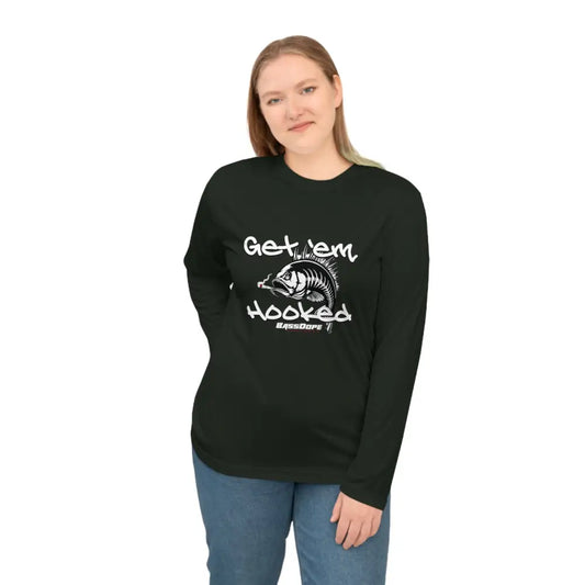 Bassdope Get ’em Hooked Unisex Performance Long Sleeve Shirt - Black / XS - Long-sleeve