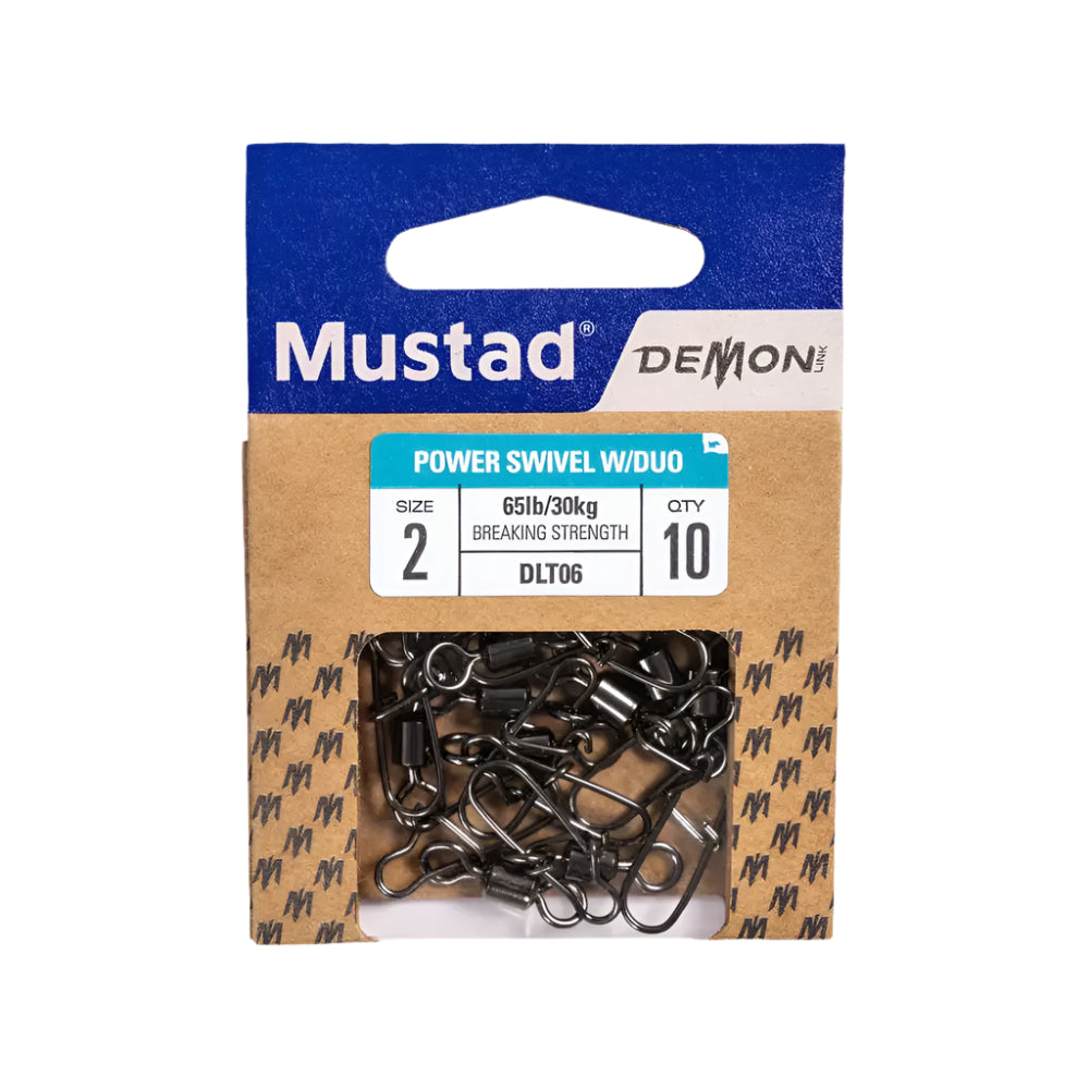 Mustad Demon Power Swivel w/ Duo Lock Snap (10pk) - 4 - 55lbs