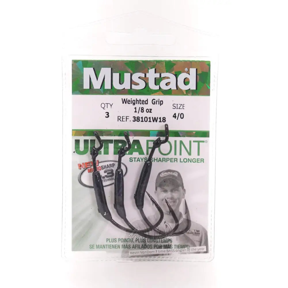 Mustad Weighted KVD Grip Pin® Hook (3pk)